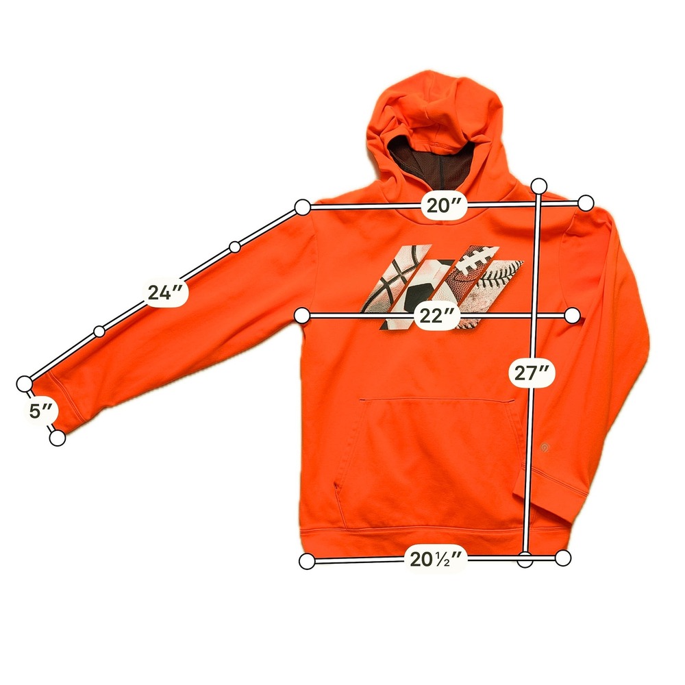 Champion Youth XL 16-18 Hoodie Neon Orange Sports Graphic K9038-3LO - Picture 3 of 12